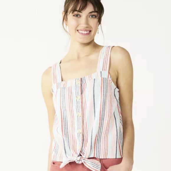 Sonoma Tops - SONOMA TIE HEM SQUARENECK TANK SIZE L  #578